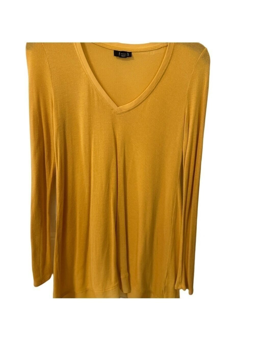a.n.a Mustard Long Sleeve V-Neck Top